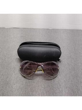 Italy Design 2990X Rhinestone Aviator Sunglasses w/ Case